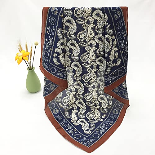 FONYVE Silk Head Scarf for Women Men - 4PCS Satin Square Hair Scarves - Vintage Bandanas Wraps Headbands 27.5 Inches - Image 4