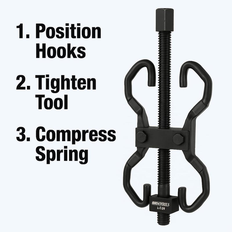 OEMTOOLS 37200 Coil Spring Compressor, Compress Coil Springs on All Passenger Trucks & Autos, Safety Tool for Installing & Removing Coil Springs, Fits Most Macpherson Coil Springs - Image 2