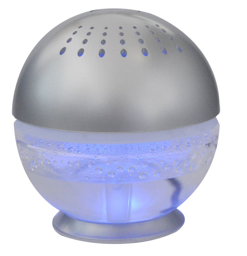 EcoGecko Little Squirt Glowing Water Air Revitalizer Air Freshener Room Aromatizer Aroma and Essential Oil Diffuser with 10ML Lavender Oil Silver