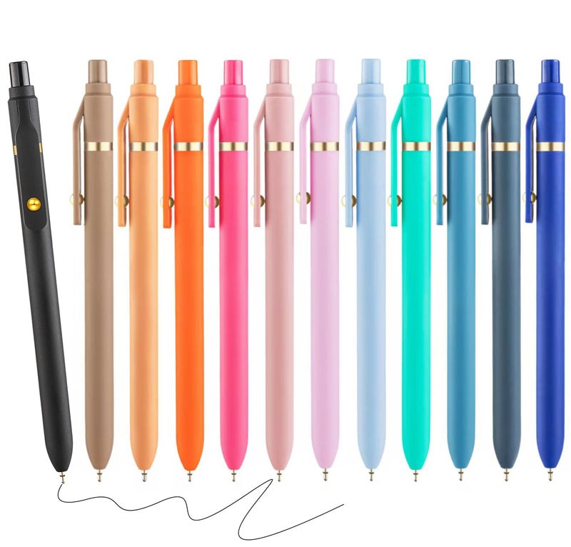 あおぞら(AOZORA) Aozora Pens Ballpoint Black Ink Super Smooth Writing Pens 12 Pcs Medium Point 1.0mm No Bleed Pen Cute Office School Supplies - Image 1