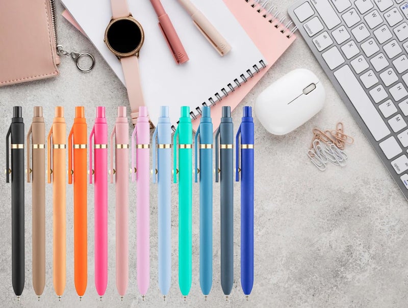 あおぞら(AOZORA) Aozora Pens Ballpoint Black Ink Super Smooth Writing Pens 12 Pcs Medium Point 1.0mm No Bleed Pen Cute Office School Supplies - Image 4
