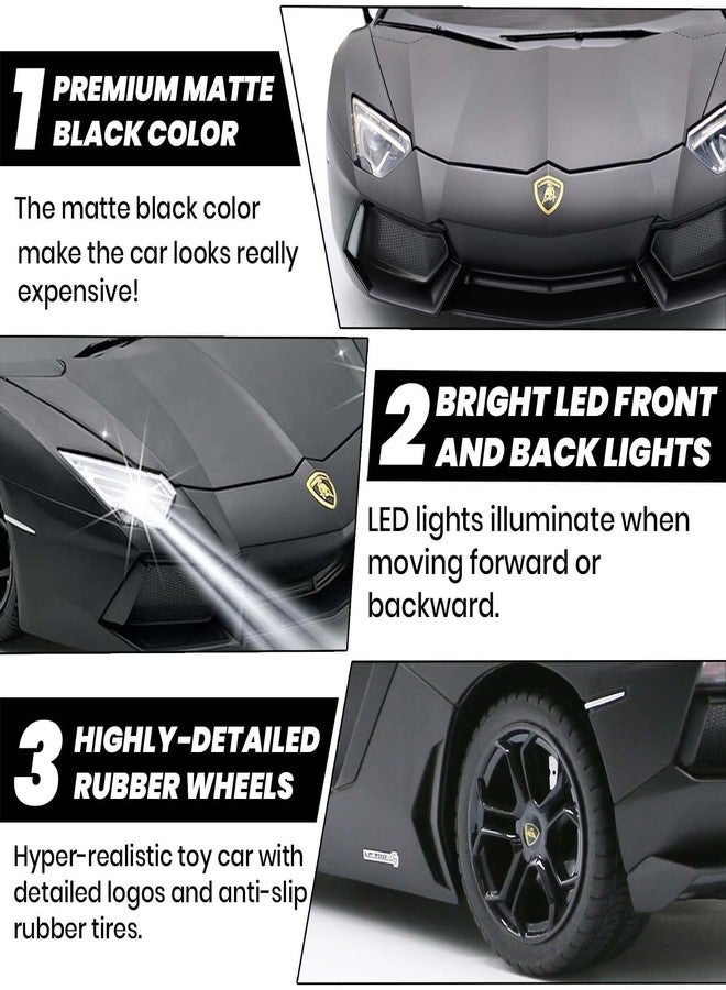 QUN FENG Official Licensed Lamo LP-700 1:18 Scale Remote Control Car for Kids 8-12 Years, RC Car, 2.4GHz Matte Black - Image 2