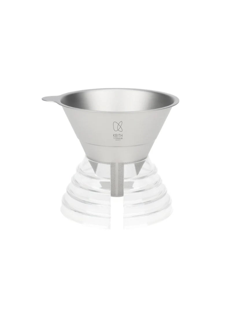 KEITH Titanium Ti3661 Coffee Funnel, Pure Titanium Pour Over Coffee Dripper with Reusable Metal Filter for Specialty Coffee Brewing - Image 1