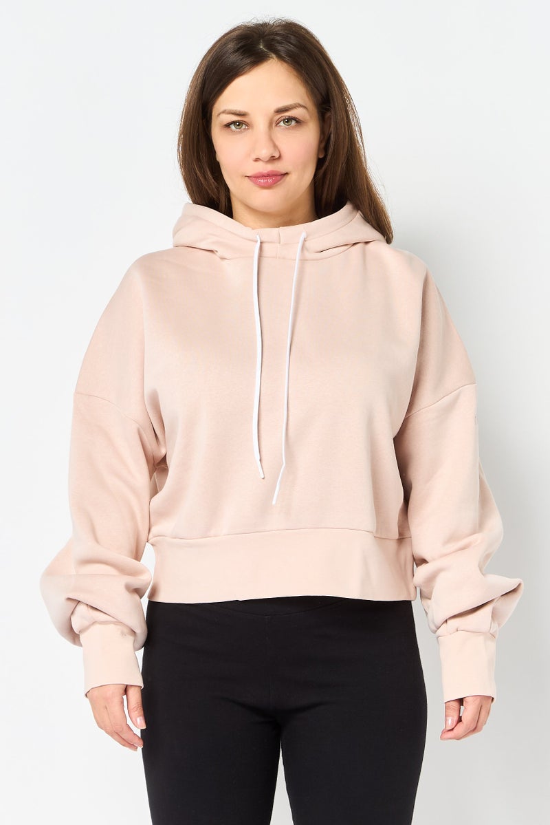 Reebok Women Regular Fit Long Sleeve Training Hoodie, Vintage Pink - Image 1