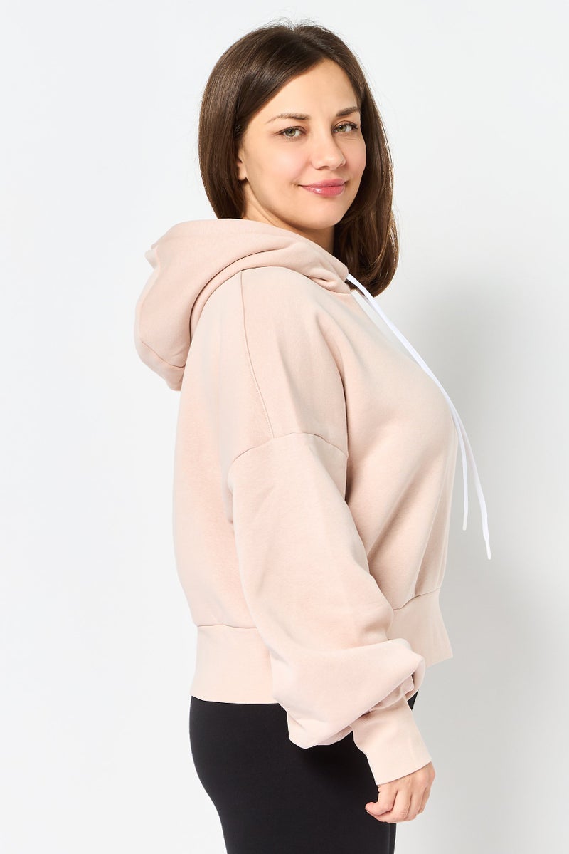 Reebok Women Regular Fit Long Sleeve Training Hoodie, Vintage Pink - Image 4