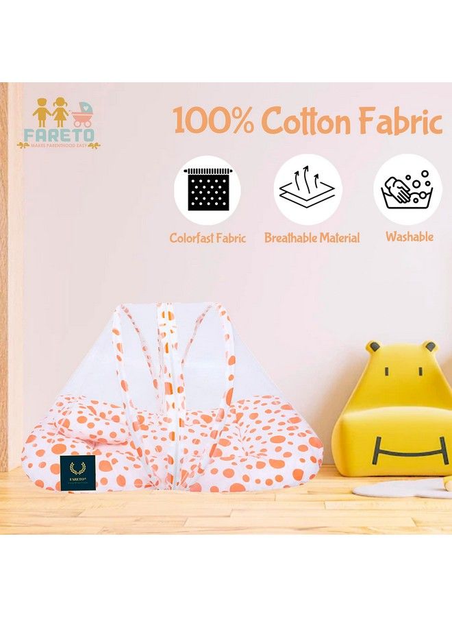 FARETO Baby Polka Dots Complete Sleeping Essential All In One Pack(0 6 Months) (Orange) - Image 5