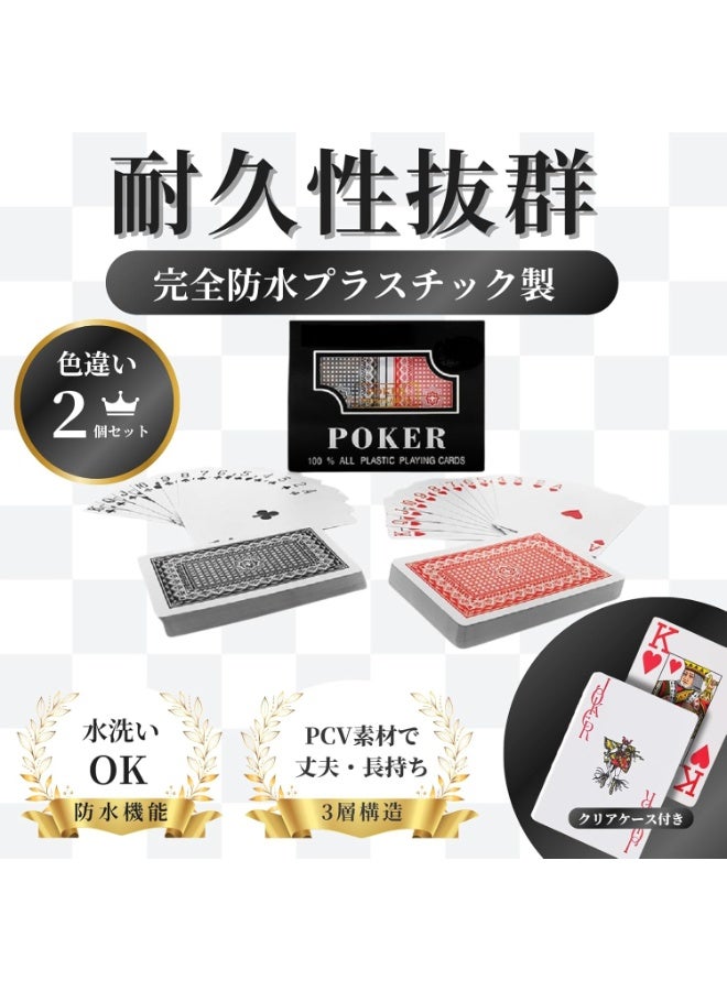 Poker Professional Poker Deck with Red and Black Back Designs, High Quality Plastic Construction, Easy Shuffle Technology, Designed for Consistent Performance in Casinos, Home Games, and Card Practice - Image 2