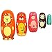 Maxshop Nesting Dolls for Kids Russian Wooden Stacking Nested Set 5 Pieces Handmade Toys for Children Christmas Birthday Rome Decoration Halloween Wishing Gift Captain Lion - Image 2