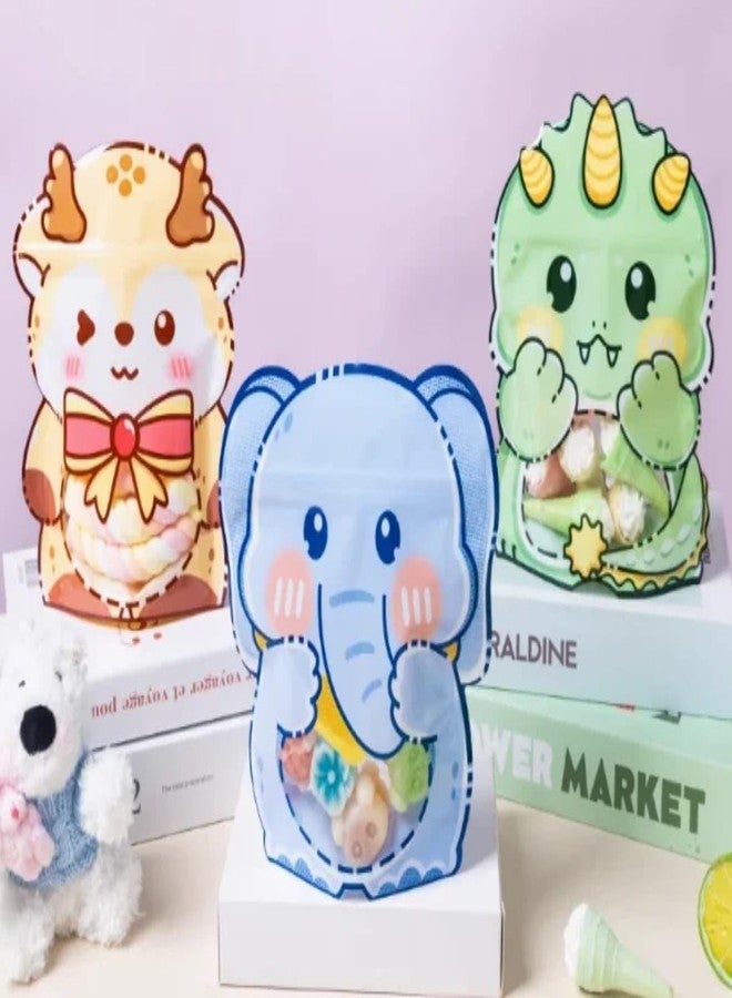 AMANVANI Pouch for Kids, Animal Theme Gooddy Bags, Cookies Candy Bag, Birthday Return Gifts, Traveling Pouch, Cosmatic Bag Case for Girls, Silicon Pouch (12pcs) - Image 3