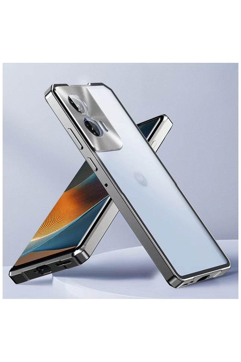 general Suitable for Motorola Edge50 Fusion metal phone case, matte finish, shockproof, textured protection - Image 1