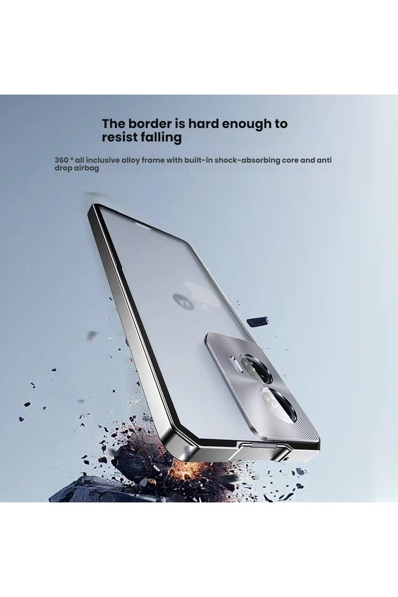 general Suitable for Motorola Edge50 Fusion metal phone case, matte finish, shockproof, textured protection - Image 3