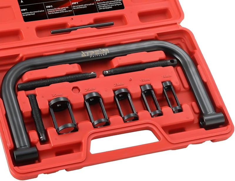 ATPEAM مجموعة أدوات خدمة ATPEAM Auto Valve Spring Compressor C Clamp مناسبة للدراجات النارية، ومركبات ATV، والسيارات، ومعدات المركبات ذات المحركات الصغيرة - Image 1