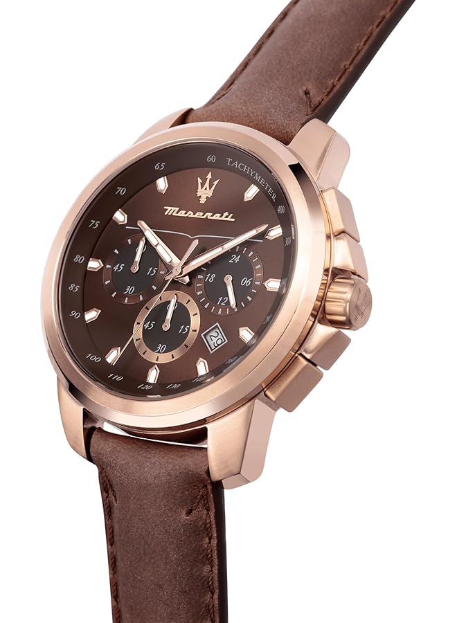 مازيراتي ساعة رجالية R8871621004 Successo أنالوج بشاشة كوارتز أنالوج بنية اللون - Image 5