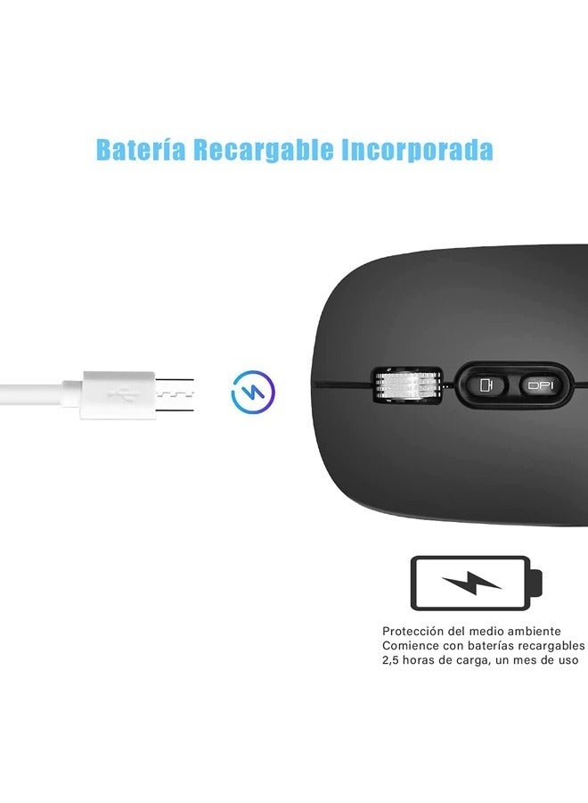 Wireless Mouse Bluetooth Wireless Mouse 2.4G Dual Mode Computer Mouse with USB Receiver for Laptop iPad MacOS PC Windows Android