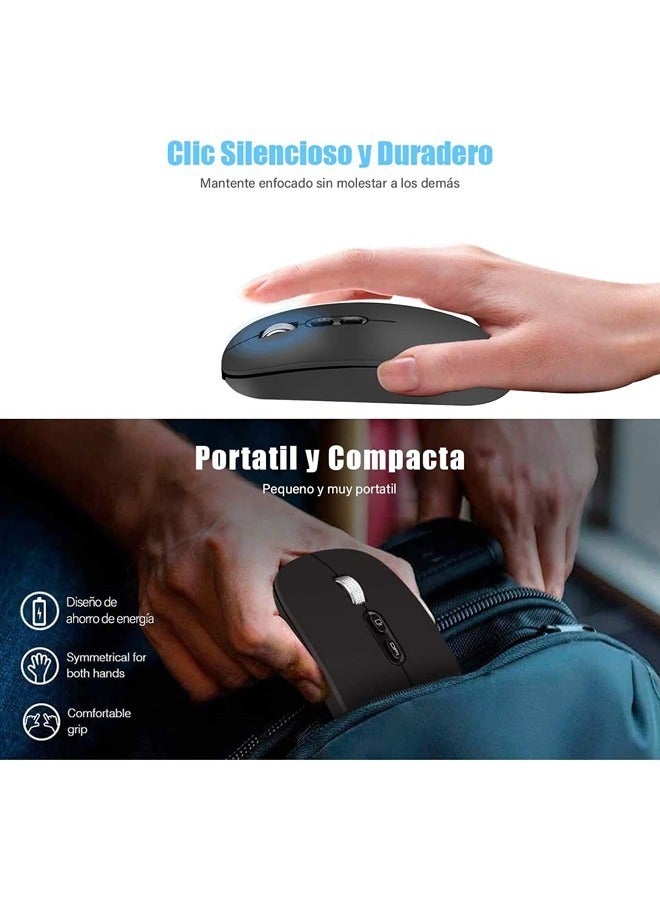 Wireless Mouse Bluetooth Wireless Mouse 2.4G Dual Mode Computer Mouse with USB Receiver for Laptop iPad MacOS PC Windows Android