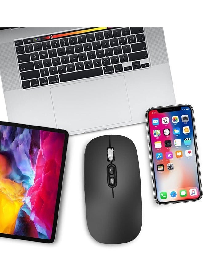 Wireless Mouse Bluetooth Wireless Mouse 2.4G Dual Mode Computer Mouse with USB Receiver for Laptop iPad MacOS PC Windows Android