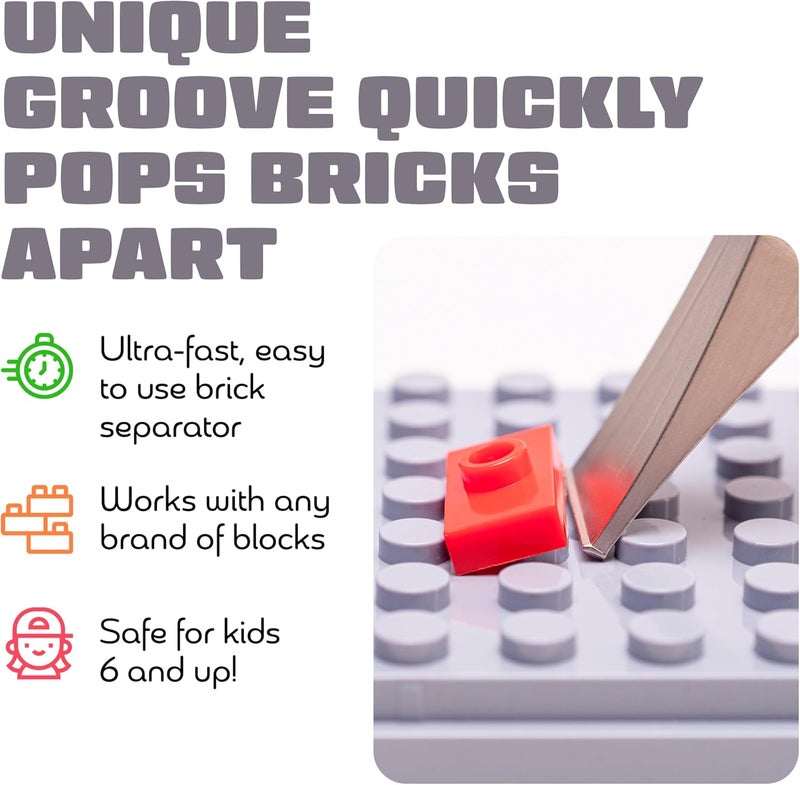 Brick Popper أداة الفصل الأسرع في العالم - مزيل فعال للأطفال والبالغين - مثالي للأعمار من 6 سنوات وما فوق - أداة أساسية (أحمر) - Image 3