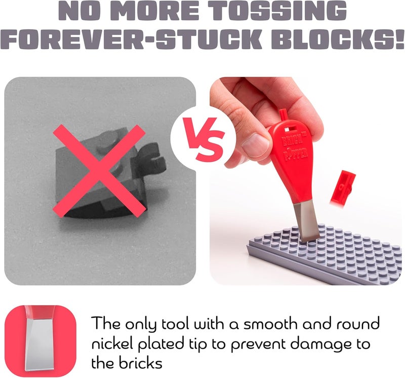 Brick Popper أداة الفصل الأسرع في العالم - مزيل فعال للأطفال والبالغين - مثالي للأعمار من 6 سنوات وما فوق - أداة أساسية (أحمر) - Image 2