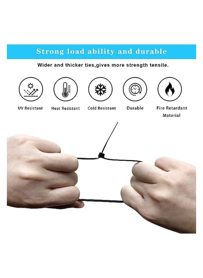 MIRFA Cable Ties 300mm, 100 Pieces Pack Self-Locking Heavy Duty Nylon Plastic Zip Ties Wraps For Home, Office and Outdoor  - Image 3