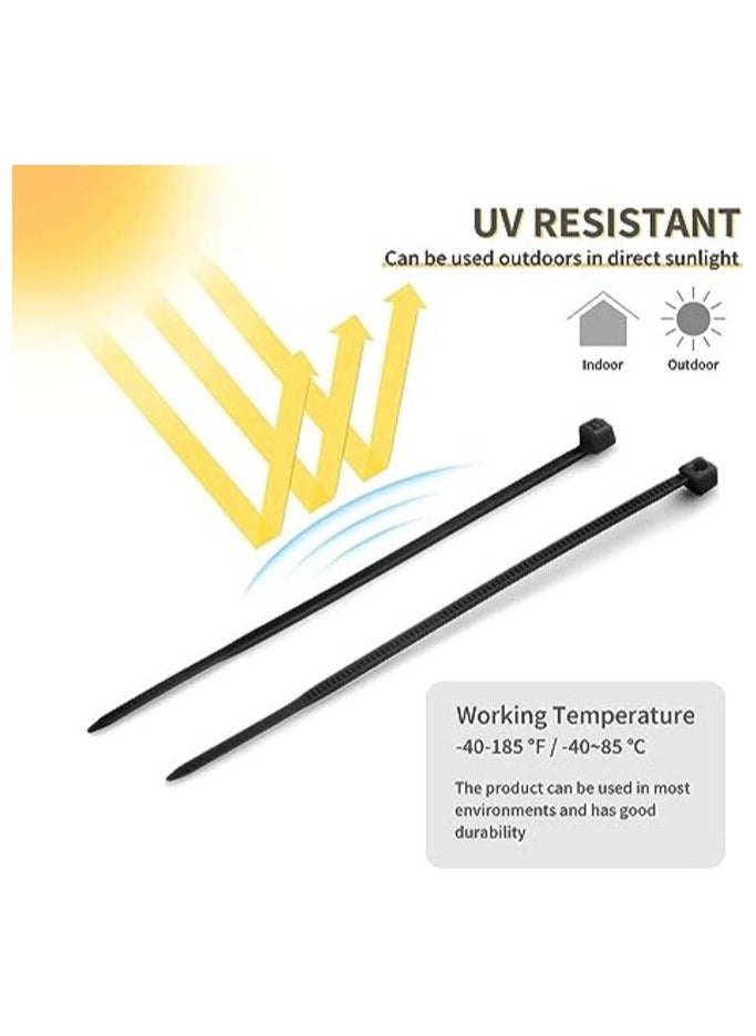 MIRFA Cable Ties 300mm, 100 Pieces Pack Self-Locking Heavy Duty Nylon Plastic Zip Ties Wraps For Home, Office and Outdoor  - Image 4