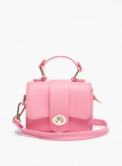 Flora Bella By Shoexpress Girls Solid Satchel Bag with Flap and Twist Lock Closure