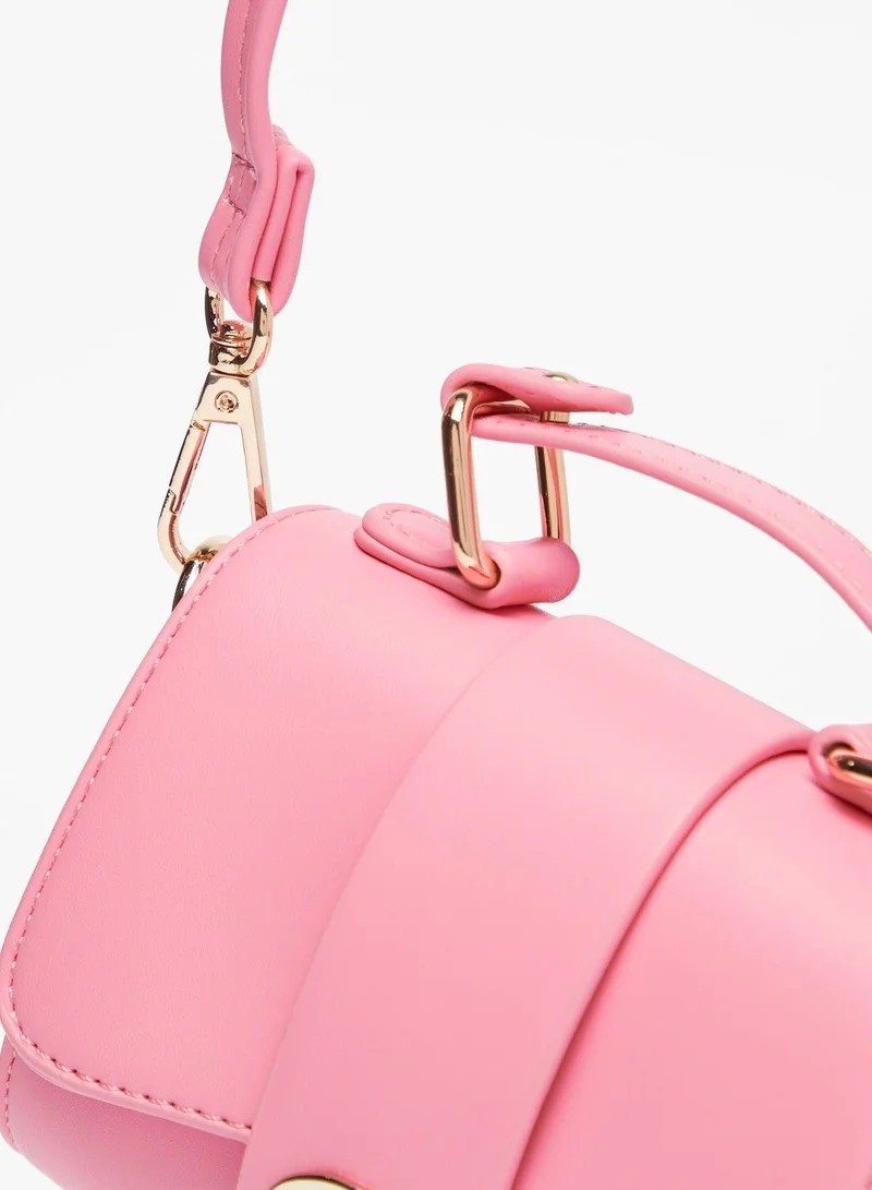 Flora Bella By Shoexpress Girls Solid Satchel Bag with Flap and Twist Lock Closure