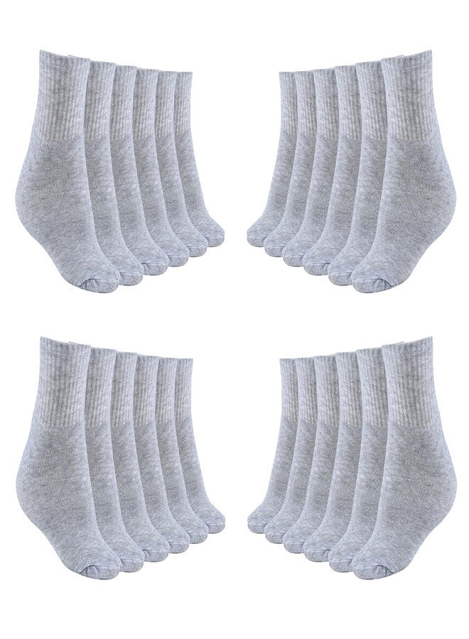 MUKHAKSH (Pack of 12 pairs = 24 Socks Boys winter woolen warm Ankle towel socks Milange Grey Color - Image 1