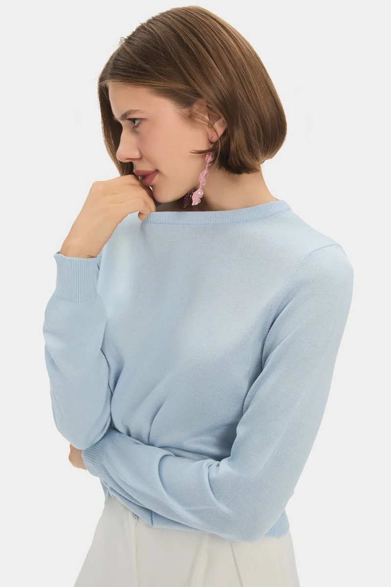 JUNE Women's Exclusive Crew Neck Viscose Blend Knitwear Sweater