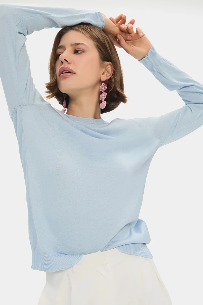 JUNE Women's Exclusive Crew Neck Viscose Blend Knitwear Sweater