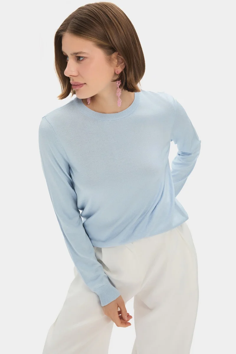 JUNE Women's Exclusive Crew Neck Viscose Blend Knitwear Sweater
