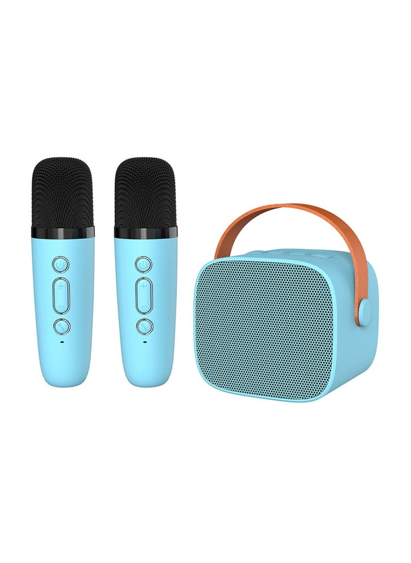 Wireless Bluetooth Speaker Set, Karaoke Machine for Kids Adults, Portable Handheld Bluetooth Karaoke Machine with 2 Microphones for Kids Adults Home Party Birthday (Blue) - Image 1