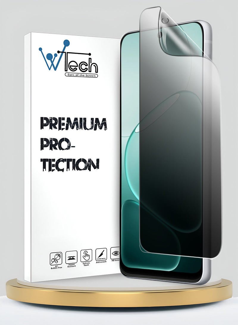 دبليو تيك واقي شاشة رفيع ومرن لهاتف Oppo A6x 5G 2025 من نوع هيدروجيل ممتاز للحماية من التجسس / حماية الخصوصية (MSHFMP) - شفاف - Image 1