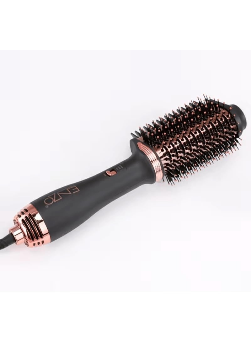 ENZO Professional فرشاة هواء ساخن ENZO EN-4130 2 في 1 مجفف شعر وفرشاة، 1200 واط، إعدادات حرارة وسرعة قابلة للتعديل، تصميم خفيف الوزن - النسخة الدولية - Image 1