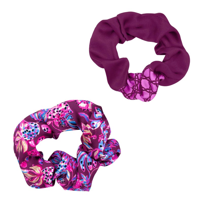 Lilly Pulitzer Large Scrunchie Set 2Pack Satin Scrunchies Cute Hair Ties for Women and Girls Twisted UpAbaco Blue