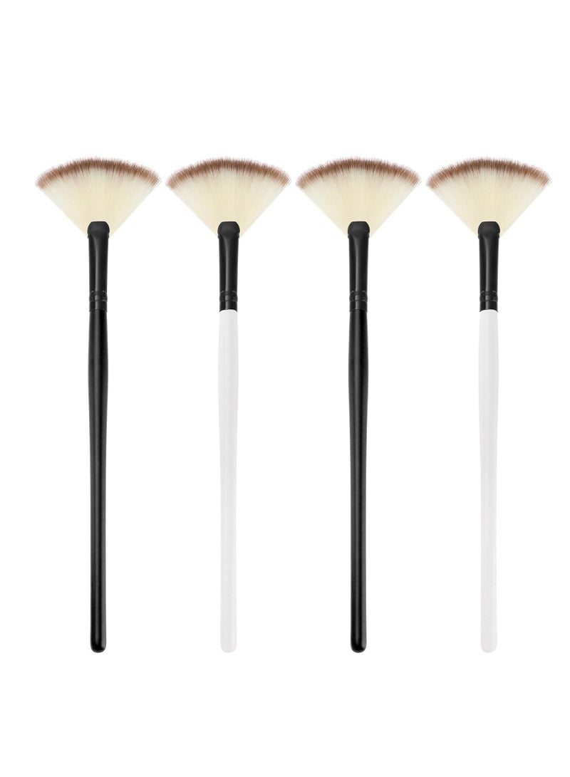 SUMAJU 4 Pcs Facial Brushes Fan Mask Brushes, Soft Facial Applicator Brushes Tools for Peel Glycolic Mask Makeup - Image 1