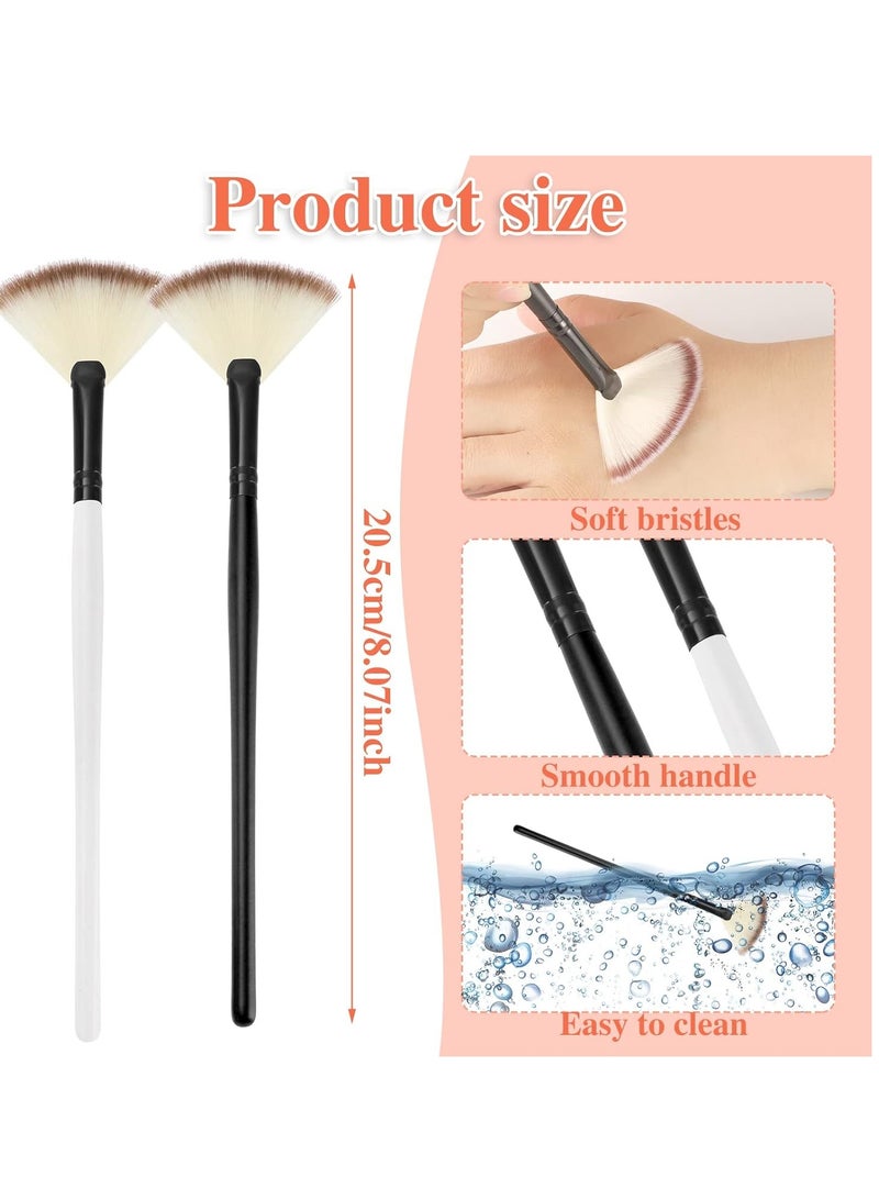 SUMAJU 4 Pcs Facial Brushes Fan Mask Brushes, Soft Facial Applicator Brushes Tools for Peel Glycolic Mask Makeup - Image 4