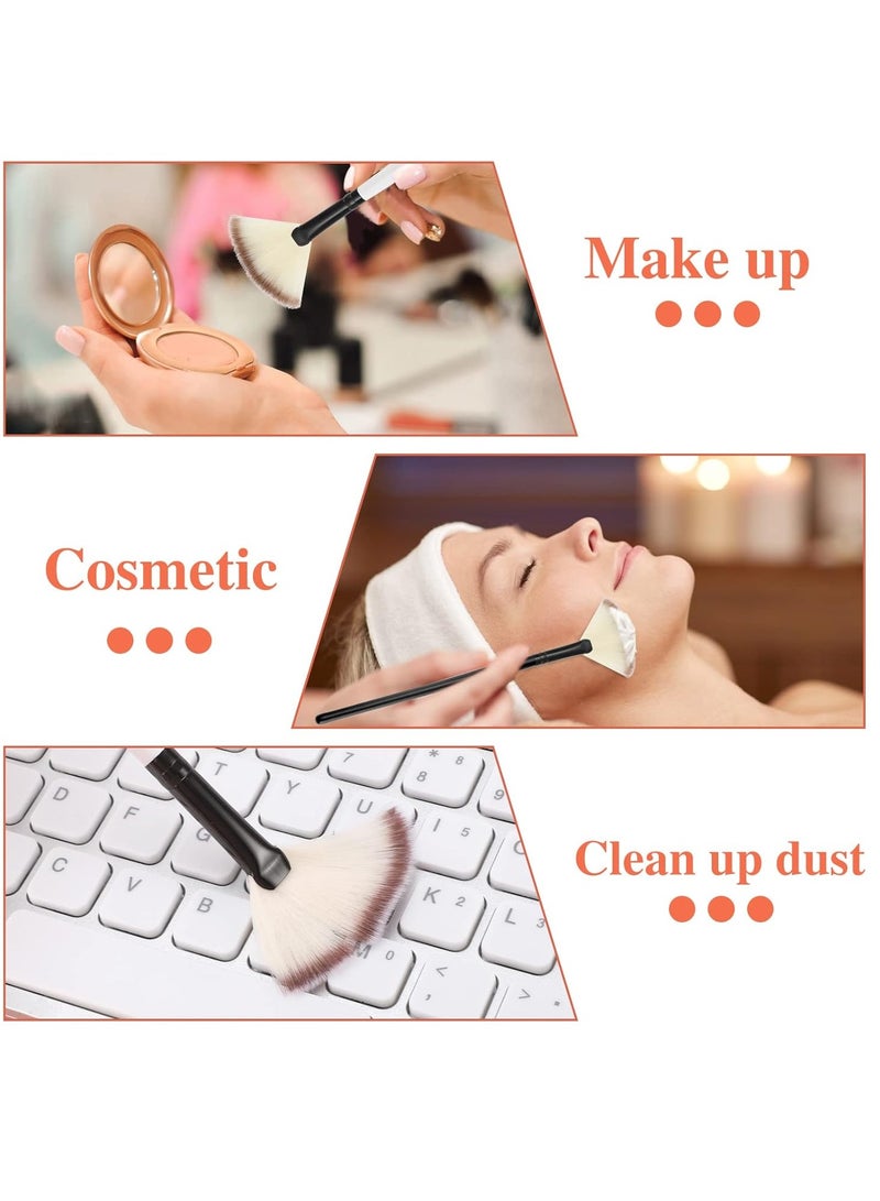 SUMAJU 4 Pcs Facial Brushes Fan Mask Brushes, Soft Facial Applicator Brushes Tools for Peel Glycolic Mask Makeup - Image 5