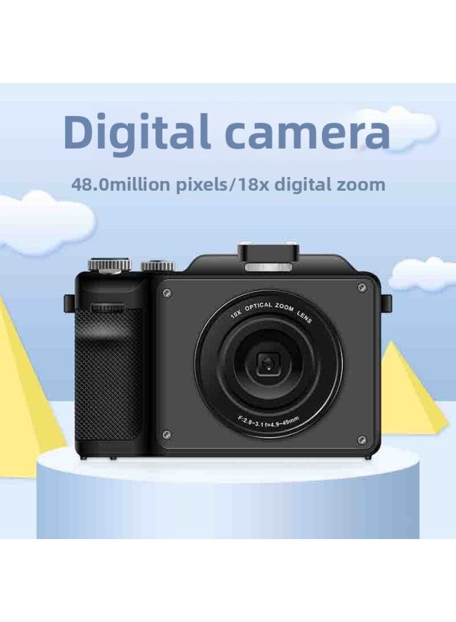 Generic 4K HD Camera Student Beginner WIFI Micro Single Digital Camera Travel Photo Video Retro DV-Body Color:128G  - Image 1