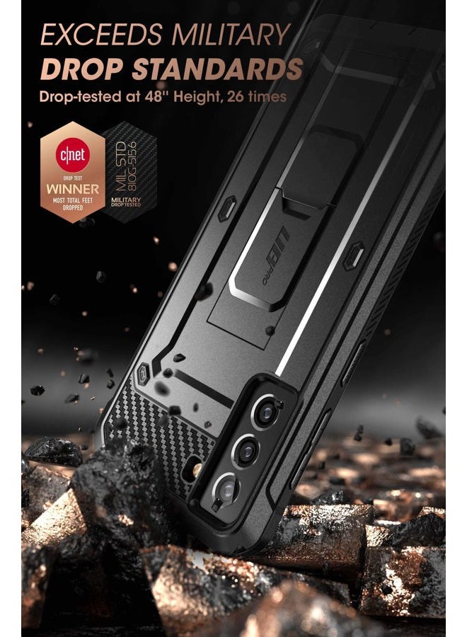 SupCase [Unicorn Beetle Pro Series] Case Designed For Samsung Galaxy S21 FE (2021 Release), Rugged Holster Case with Built-in Screen Protector - Black - Image 3