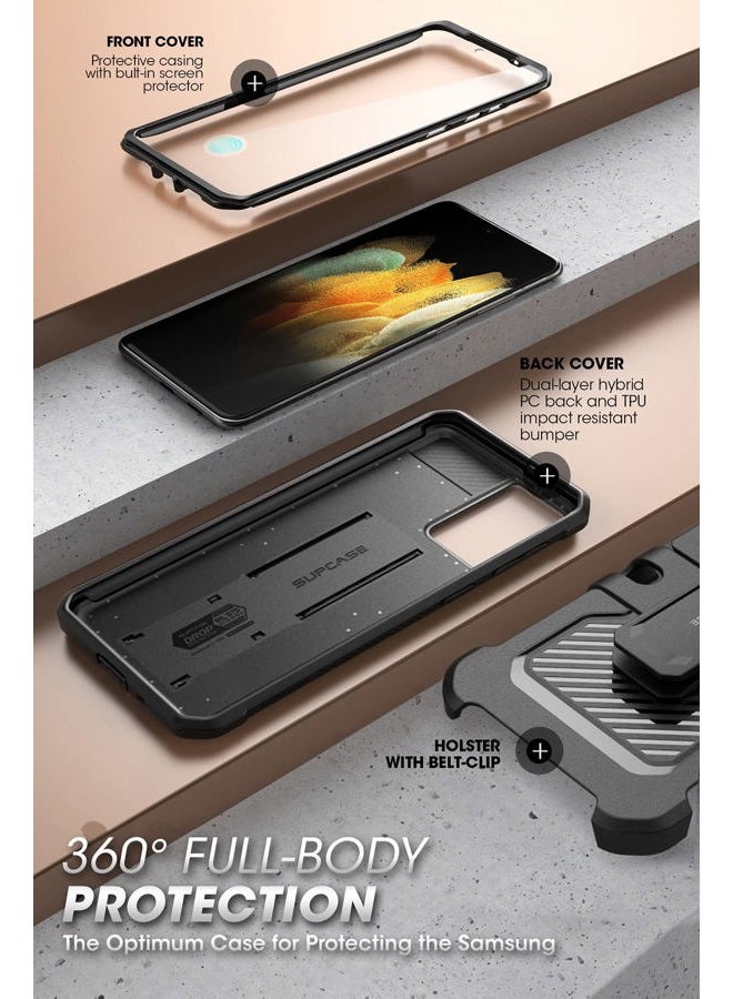 SupCase [Unicorn Beetle Pro Series] Case Designed For Samsung Galaxy S21 FE (2021 Release), Rugged Holster Case with Built-in Screen Protector - Black - Image 5