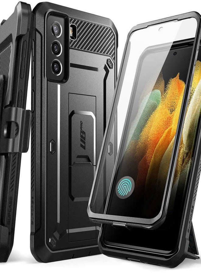 SupCase [Unicorn Beetle Pro Series] Case Designed For Samsung Galaxy S21 FE (2021 Release), Rugged Holster Case with Built-in Screen Protector - Black - Image 1