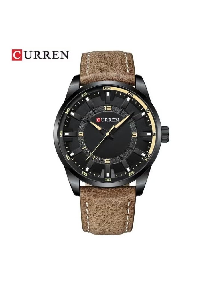 CURREN 8390 Original Brand Leather Straps Wrist Watch For Men