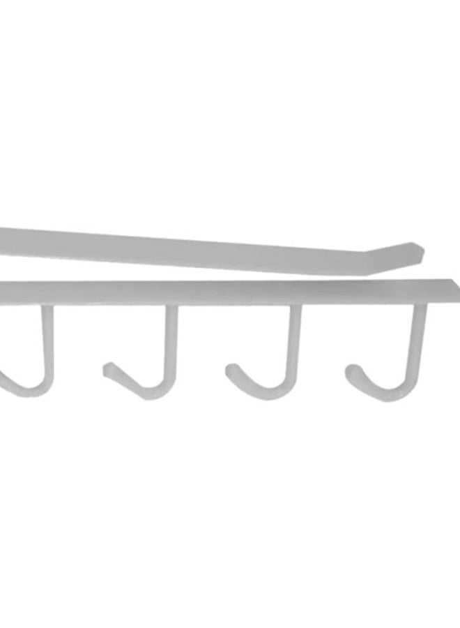 حامل أكواب من الحديد بعدد 6 خطاطيف أبيض 26x3سم - Image 3