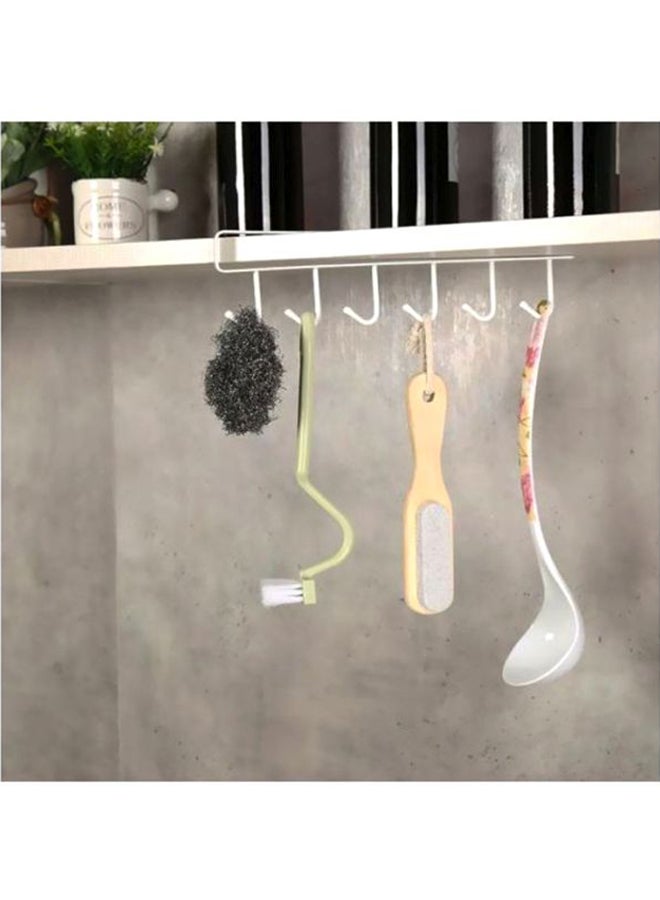 حامل أكواب من الحديد بعدد 6 خطاطيف أبيض 26x3سم - Image 4