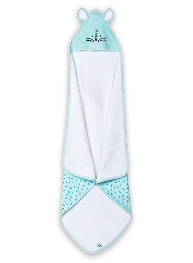 VAYA LY'L-Sun Baby Hooded Towel, Ultra Soft & Quick Absorbent Bath Towel for Newborns & Toddlers, 100% Cotton, Gentle on Baby’s Skin, Lightweight & Travel-Friendly, Color - Bunny - Image 2