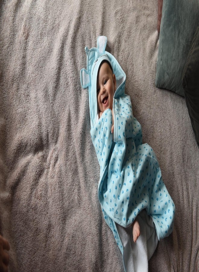 VAYA LY'L-Sun Baby Hooded Towel, Ultra Soft & Quick Absorbent Bath Towel for Newborns & Toddlers, 100% Cotton, Gentle on Baby’s Skin, Lightweight & Travel-Friendly, Color - Bunny - Image 1