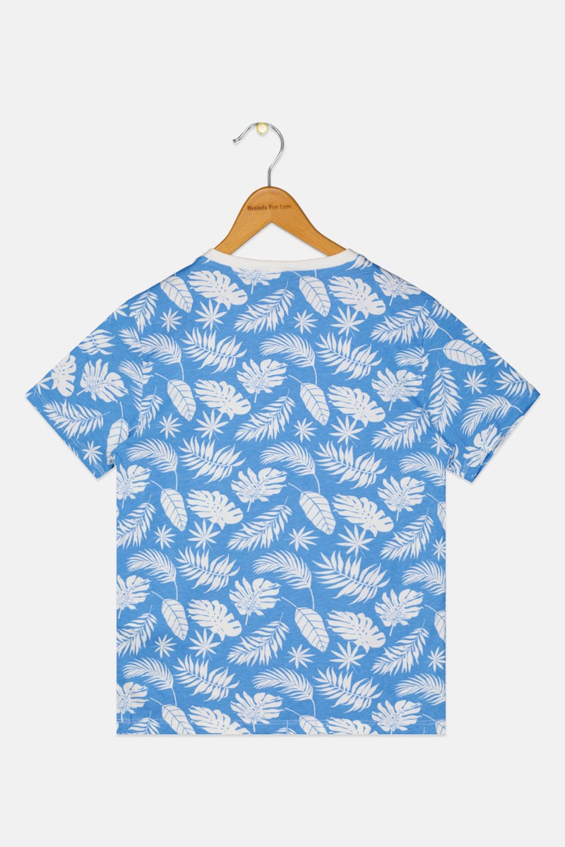 KOTON Kids Boy Short Sleeve Floral Print T-Shirt, Multicolor - Image 2