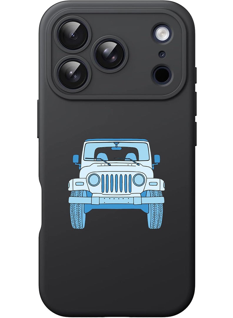 Theodor Protective Slim Fit Case Liquid Silicone Cover with Full Body Protection Anti-Scratch Shockproof Case For Apple iPhone 17 Pro Max (Black) Jeep - Image 1