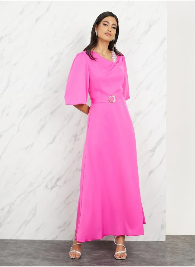 ستايلي Embellished Metal Belted A-Line Maxi Dress