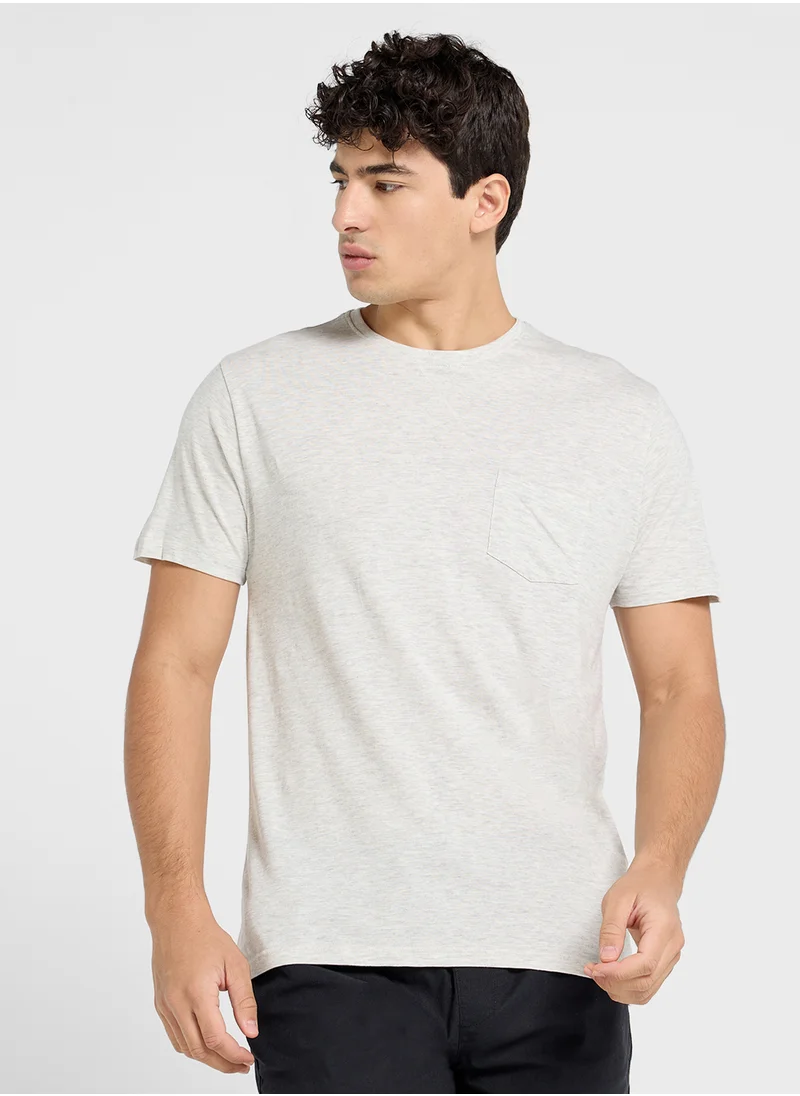 BRAVE SOUL Crew Neck Pocket T-Shirt